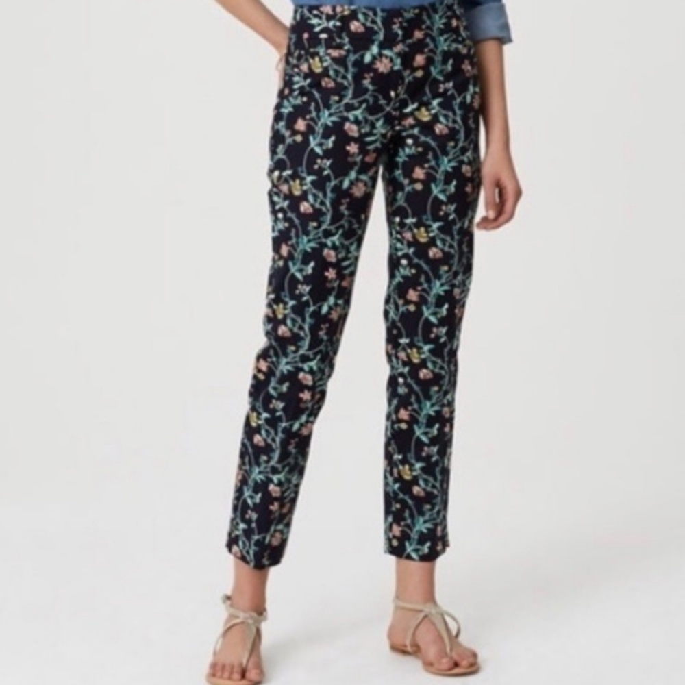 *4TH OF JULY* Ann Taylor LOFT Floral Julie Pants